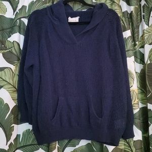 Hooded Knit Pocket Sweater